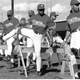 Danny Tartabull (center) works out shortly after reporting to spring training with the Phillies in 1997. Photo: Peter Muhly/AFP/Getty Images